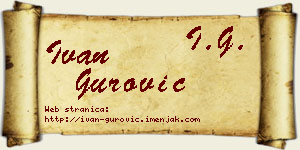 Ivan Gurović vizit kartica